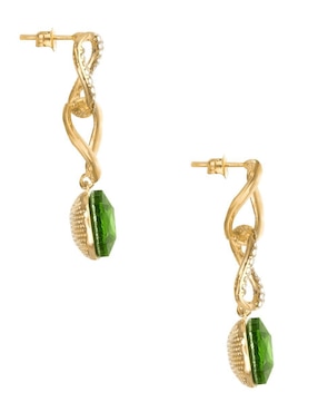 Aretes cuadrados Unlimited By Ob 18 K con acabado chapa de oro cristal