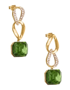 Aretes cuadrados Unlimited By Ob 18 K con acabado chapa de oro cristal