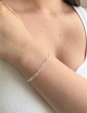 Pulsera Clepsidra de plata P 950 con acabado pulido