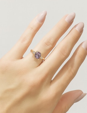 Anillo Casa Michel Joyeria 14 k de oro amarillo espinela