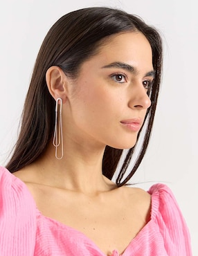 Aretes largos Map con acabado brillante