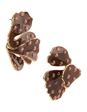 Aretes largos Map con acabado brillante