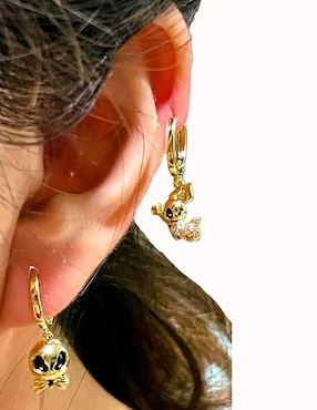 Set de aretes Jack & Sally Nira El extraño mundo de Jack con acabado pulido zirconia cúbica