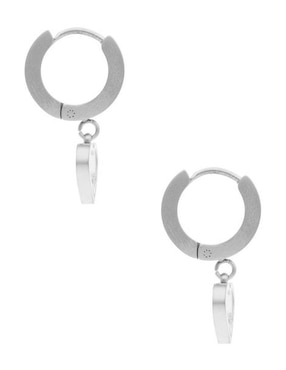 Aretes huggies de corazón Nuvi Exclusiva con acabado mate