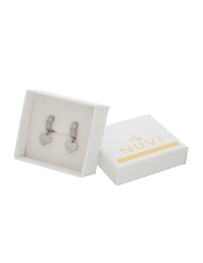 Aretes huggies de corazón Nuvi Exclusiva con acabado mate