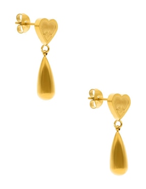 Aretes largos de gota Nuvi con acabado brillante