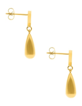 Aretes largos de gota Nuvi con acabado brillante