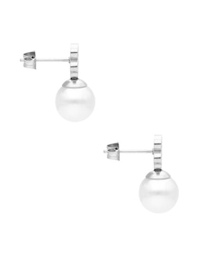 Aretes cortos de flor Nuvi con acabado brillante