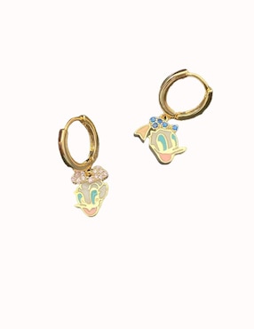 Set de arete Donald Duck Nira Disney con acabado pulido zirconia cúbica