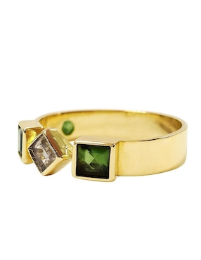 Anillo Casa Michel Joyeria 14 k de oro amarillo turmalina
