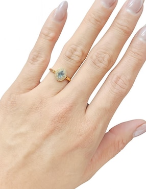 Anillo Casa Michel Joyeria 14 k de oro amarillo zafiro