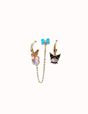 Set de aretes Nira Anime con acabado pulido zirconia cúbica