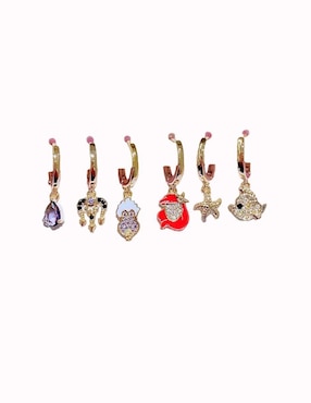 Set de aretes Úrsula Nira Sirenita con acabado pulido zirconia cúbica