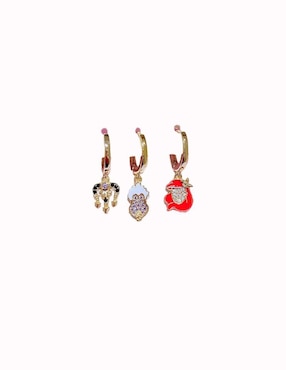Set de aretes Úrsula Nira Sirenita con acabado pulido zirconia cúbica