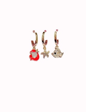 Set de aretes Úrsula Nira Sirenita con acabado pulido zirconia cúbica