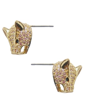 Aretes y collar de cabeza de pantera Lieb zirconia