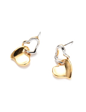 Aretes cortos de corazón Lieb con acabado brillante