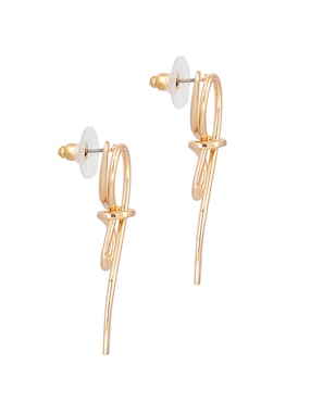 Aretes largos de moño Map con acabado lustre