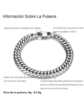 Pulsera Xtellar de acero inoxidable con acabado brillante