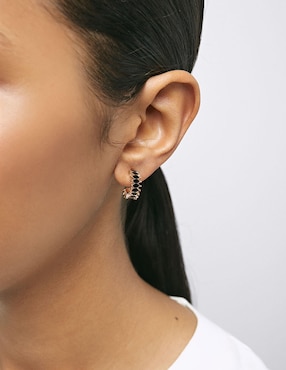 Aretes de aro ciruculares Parfois con acabado pavé