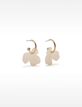 Aretes cortos de flor Parfois Golden Basics