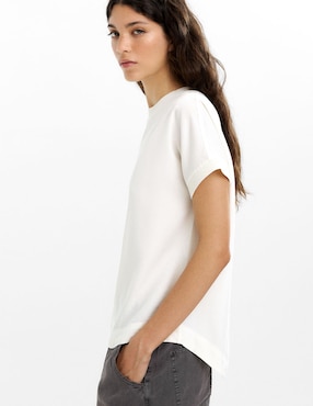 Top Parfois cuello redondo escote regular