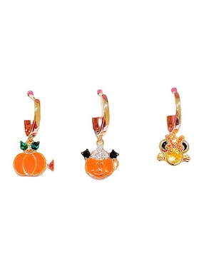 Set de aretes Mickey Nira Mickey con acabado pulido zirconia cúbica