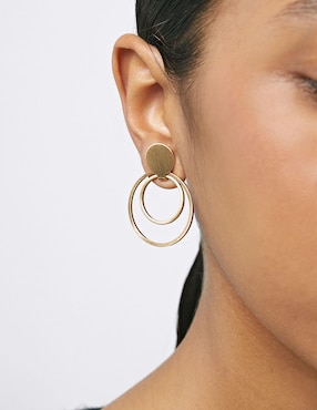 Aretes de aro redondos Parfois con acabado pulido