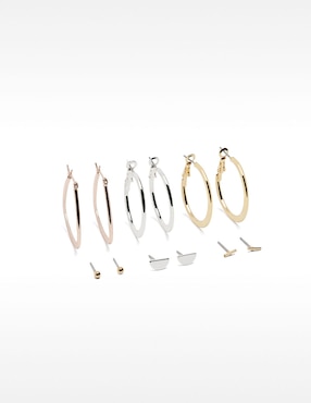 Set de aretes Parfois Permanent con acabado pulido