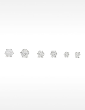 Set de aretes redondos Parfois con acabado brillante