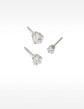 Set de aretes redondos Parfois con acabado brillante