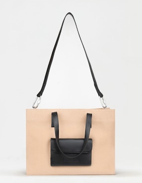 Bolsa tote Sarelly Sarelly Cargo Tote Beige unisex