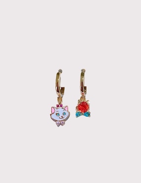 Set de aretes Marie Nira los aristogatos con acabado pulido zirconia cúbica