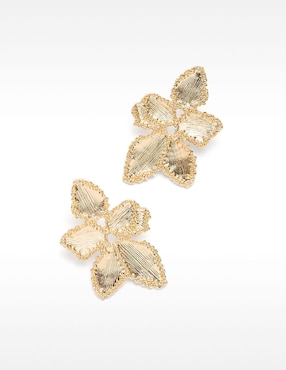 Aretes largos de flor Parfois Golden Delicates