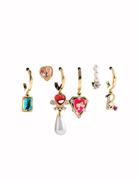 Set de aretes Barbie Nira con acabado pulido zirconia cúbica