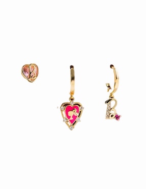 Set de aretes Barbie Nira con acabado pulido zirconia cúbica