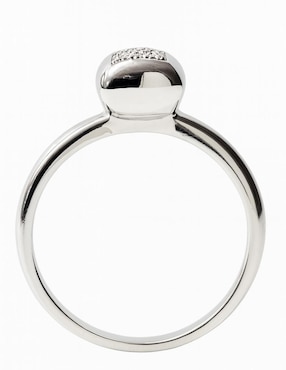 Anillo Casa Michel Joyeria 14 k de oro blanco diamante pulido
