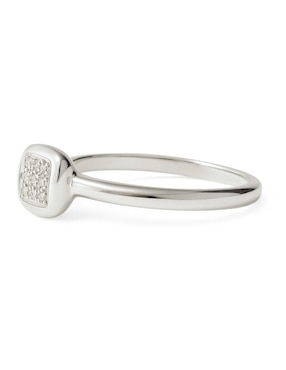 Anillo Casa Michel Joyeria 14 k de oro blanco diamante pulido