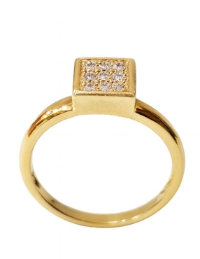 Anillo cuadrado Casa Michel Joyeria 14 k de oro diamante pulido