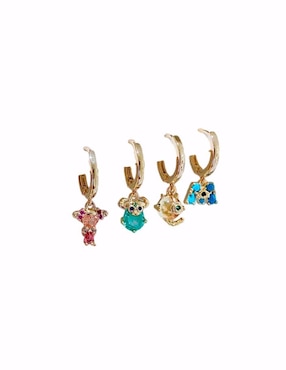 Set de aretes Monsters Inc Nira Sullivan y Boo con acabado pulido zirconia cúbica