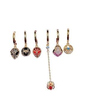 Set de aretes Spider-Woman y Spider-Man Nira con acabado pulido zirconia cúbica