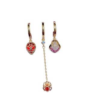 Set de aretes Spider-Woman y Spider-Man Nira con acabado pulido zirconia cúbica