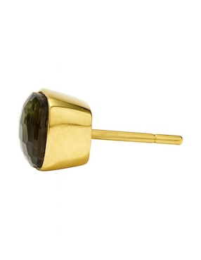 Broqueles Casa Michel Joyeria de oro amarillo 14 k con acabado pulido amatista