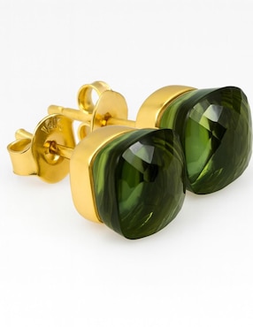 Broqueles Casa Michel Joyeria de oro amarillo 14 k con acabado pulido amatista