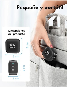 Adaptador de corriente Mr. Gadgets de 48 w usb + usb tipo c