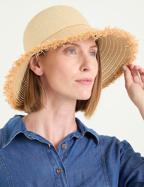 Sombrero ala mediana Map estampado a rayas