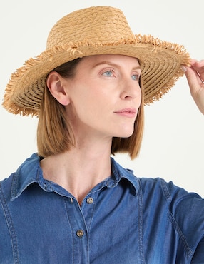 Sombrero ala mediana Map estampado trenzado