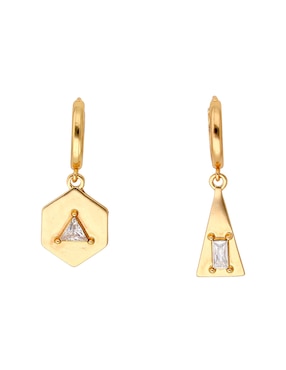 Aretes largos Map con acabado brillante fantasía