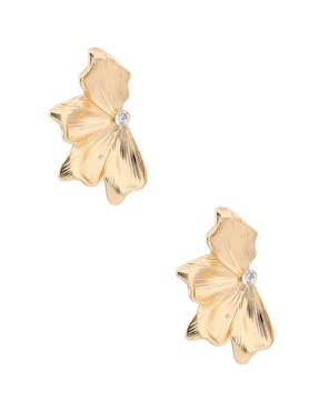 Aretes largos de flor Map con acabado brillante