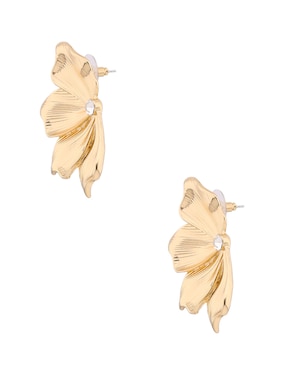 Aretes largos de flor Map con acabado brillante